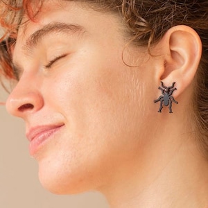 Rubber Earrings | Recycled Jewellery | Contemporary Jewelry | Gift for her | Ant earrings | Lightweight | Animal jewelry | Unique
