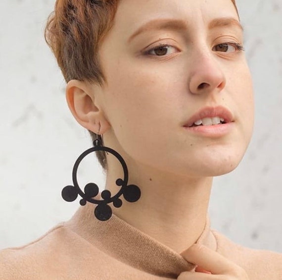 Recycled Rubber Earrings | Lightweight Earrings| … - image 2