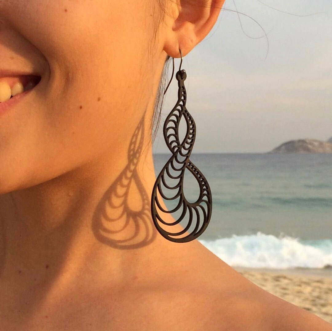 Lightweight Recycled Rubber Vibration Earrings by Design Tun Etsy