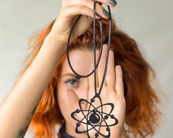 Lightweight Recycled Rubber Atom Necklace - by Design Tun