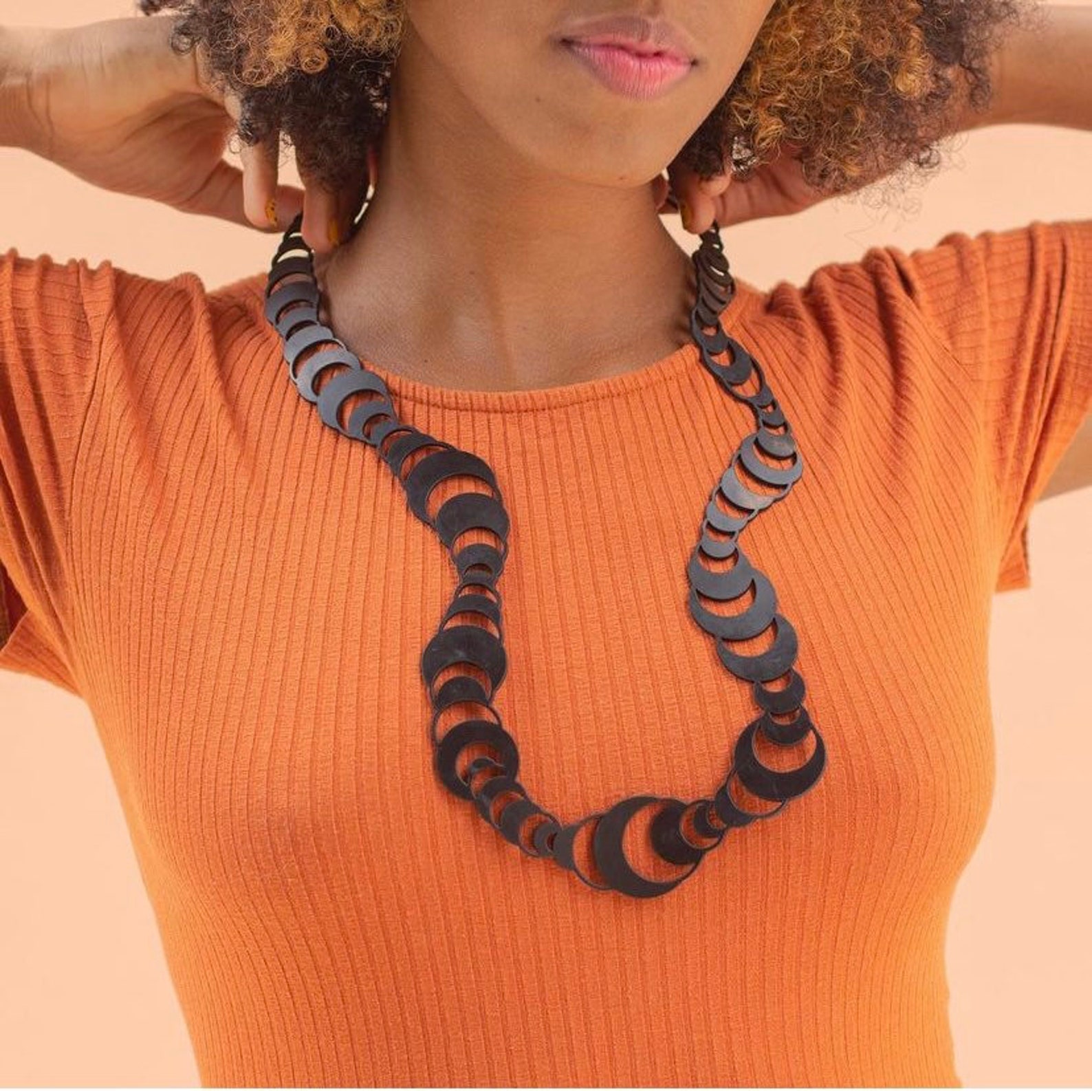 Rubber Necklace Recycled Jewellery Contemporary Jewelry Etsy