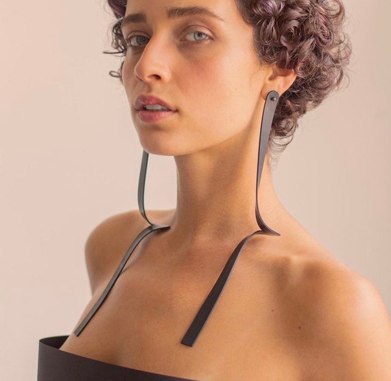 Rubber Earrings | Recycled Jewellery | Contempora… - image 3