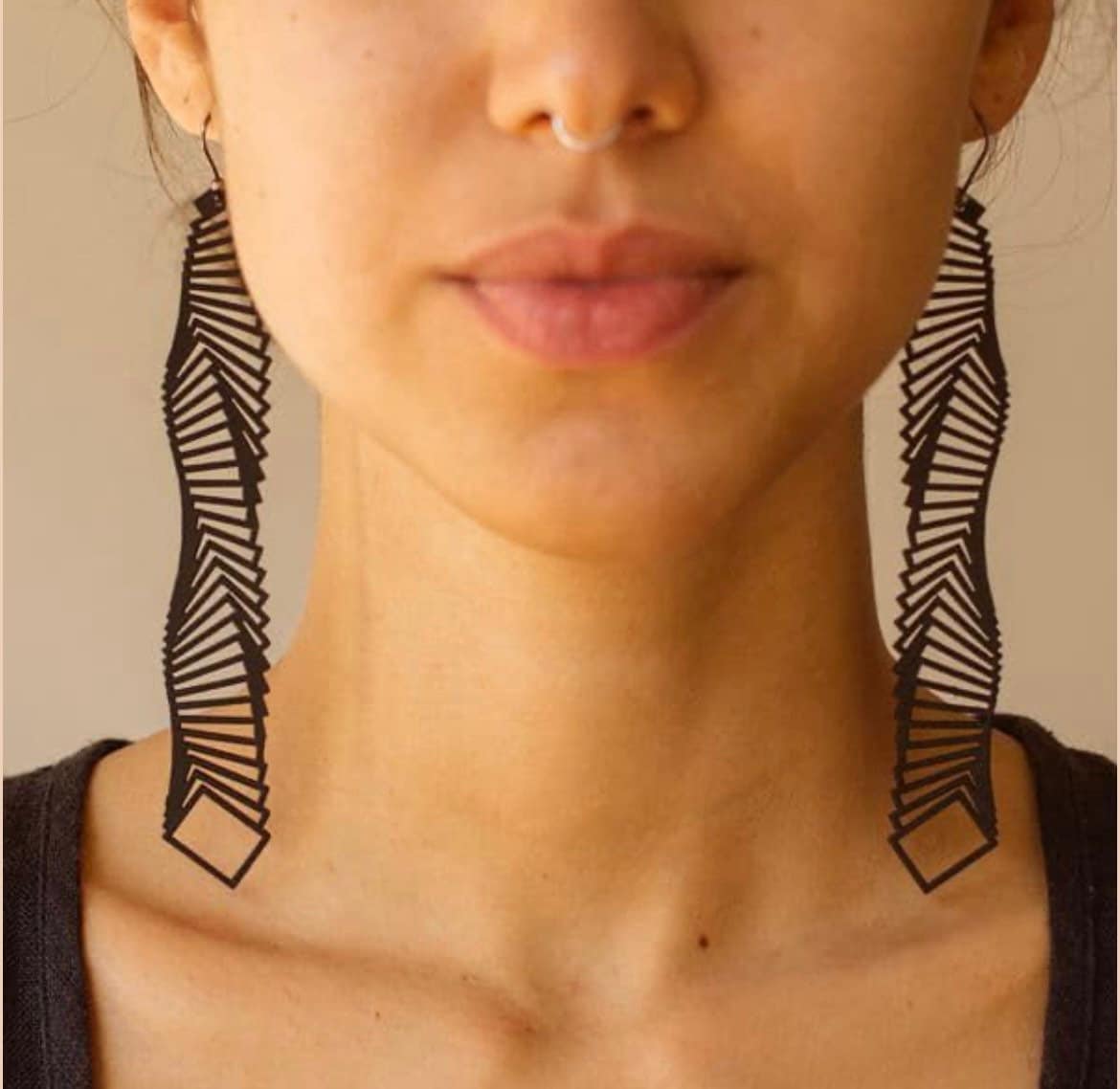 Rubber Earrings | Recycled Jewellery | Contemporary Jewelry | Gift for her | Xmas Gift | Geometric earrings | Lightweight earrings | 3D