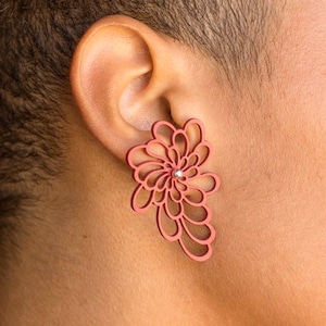 RECYCLED RUBBER lightweight earrings FLORA