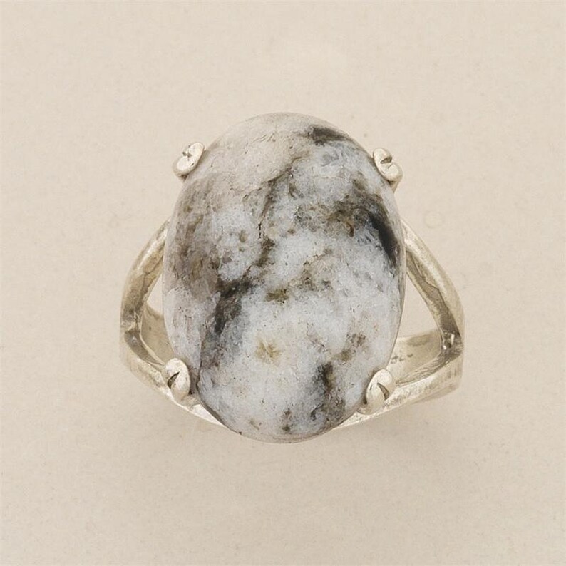 925 Sterling Silver Sanda Rosa Azeztulite Ring Museum Quality Oval Cabochon 18mm x 13mm Certificate of Authenticity Included Choose Size