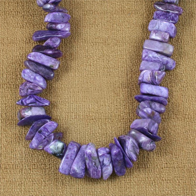 36 Polished Large A+ Nugget Necklace One Charoite Crystal Necklace Cleanses Negative Energy Powerful Protection Healing!
