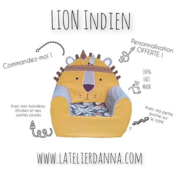 Fauteuil club LION Indien