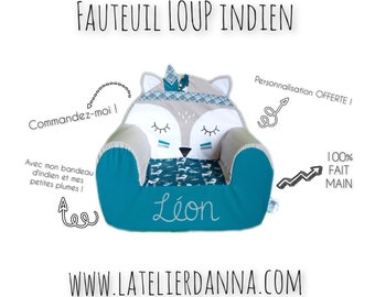 Club armchair LOUP Indien