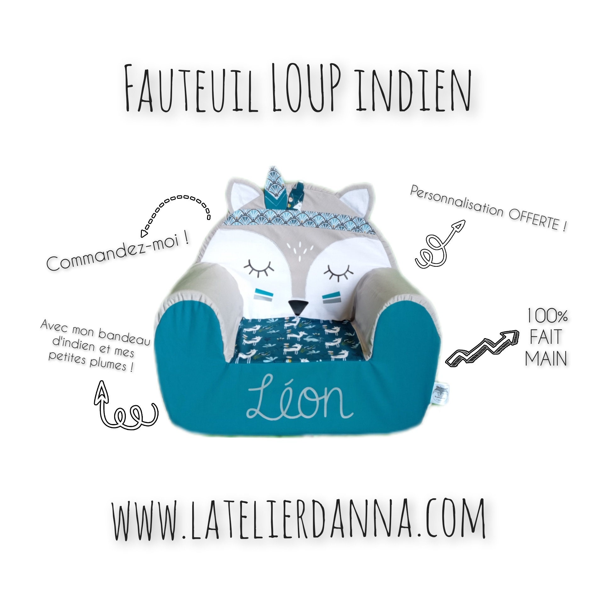 Fauteuil Club Loup Indien