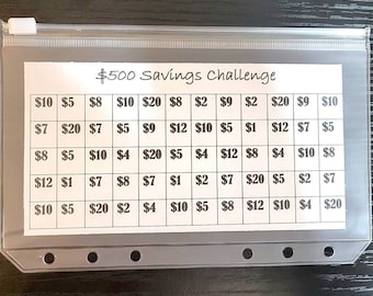 500 Dollar Savings Challenge Budget insert