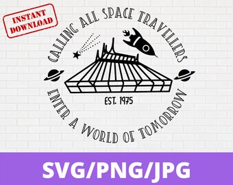 Space Mountain Disneyworld SVG, PNG, JPG, Archivo para Cricut y Silhouette, paseo en parques temáticos svg, descarga digital de camisetas familiares