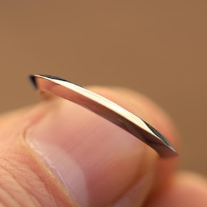 White Gold Knife Edge Wedding Band, 14K Real White Gold Stacking Ring, Simple Wedding Band, Minimalist Wedding Ring Anniversary Gift For Her