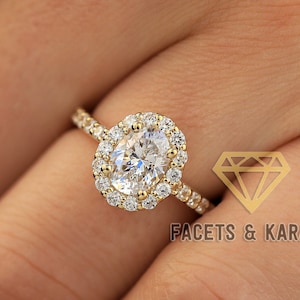 Krivox 2.00 ct Oval & Round Cut Simulated Diamond 14k White Gold Finish Solitaire Halo with Side Accent Engagement Ring for Womens Krivox 2.00 ct Oval & Round Cut Simulated Diamond 14k White Gold Finish Solitaire Halo with Side Accent Engagement Ring for Womens
