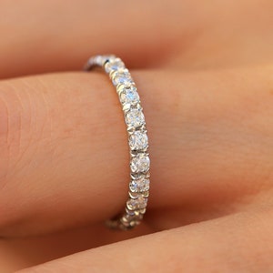 CVD Lab Grown Diamond Eternity Band, Diamond Eternity Ring, With 2mm Stones in Full Eternity Available in 14K White Gold, Yellow Gold & Rose