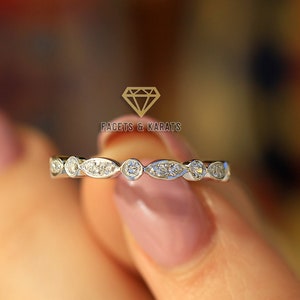 Ehering aus massivem Weißgold, simulierter Diamant-Ehering, Jubiläumsring, Geschenk für Frauen, 14K-Massivgoldring, Verlobungsringband