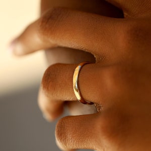 14K Solid Gold 2.5mm Plain Band (Real 14K Gold)