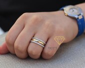 ❤️ Reiです❤️ ゴールド スタッキングリング 3点セット 3つの重ね付け可能なスタッキングリング、バンド、10Kまたは14Kの純金