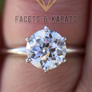 Bague de fiançailles solitaire taille européenne vieille mine de 2 carats, bague de fiançailles vintage, faux diamants, or blanc massif 18 carats