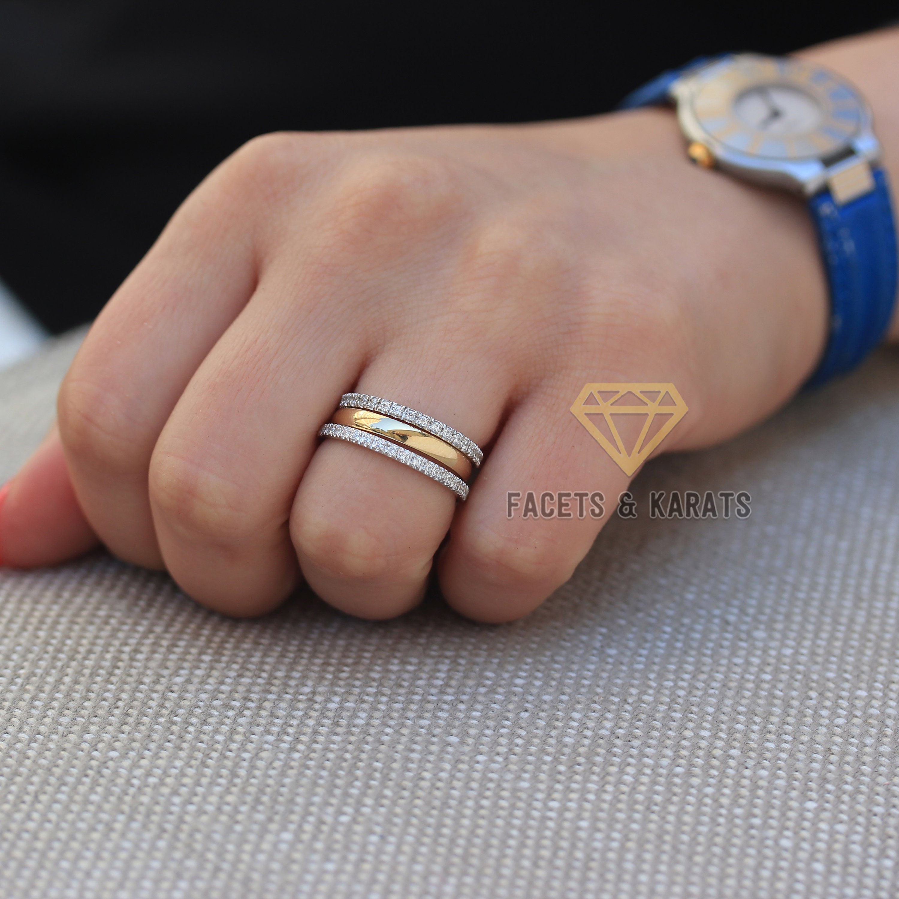 White gold stackable wedding bands sale