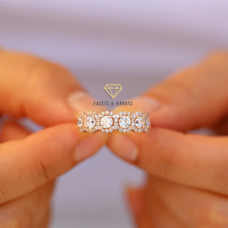 Half Eternity Band Wedding Band Anniversary Band for Women Etsy