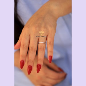 Whisper Thin Moissanite Wedding Band, Dainty 1.2mm Micro Pave Wedding