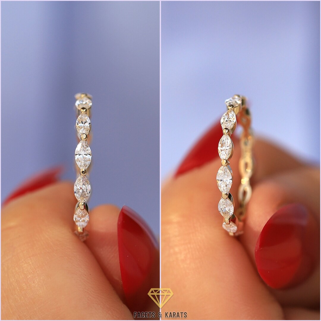 Silver Leaf Marquise Eternity