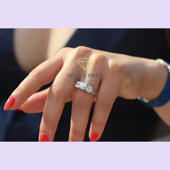 Three stone trellis ring store