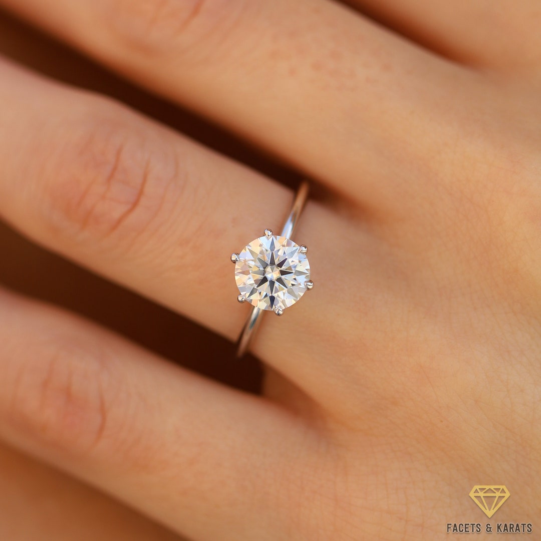 1ct 6.5mm Round Shape DF Color Moissanite Ring Stone for Women