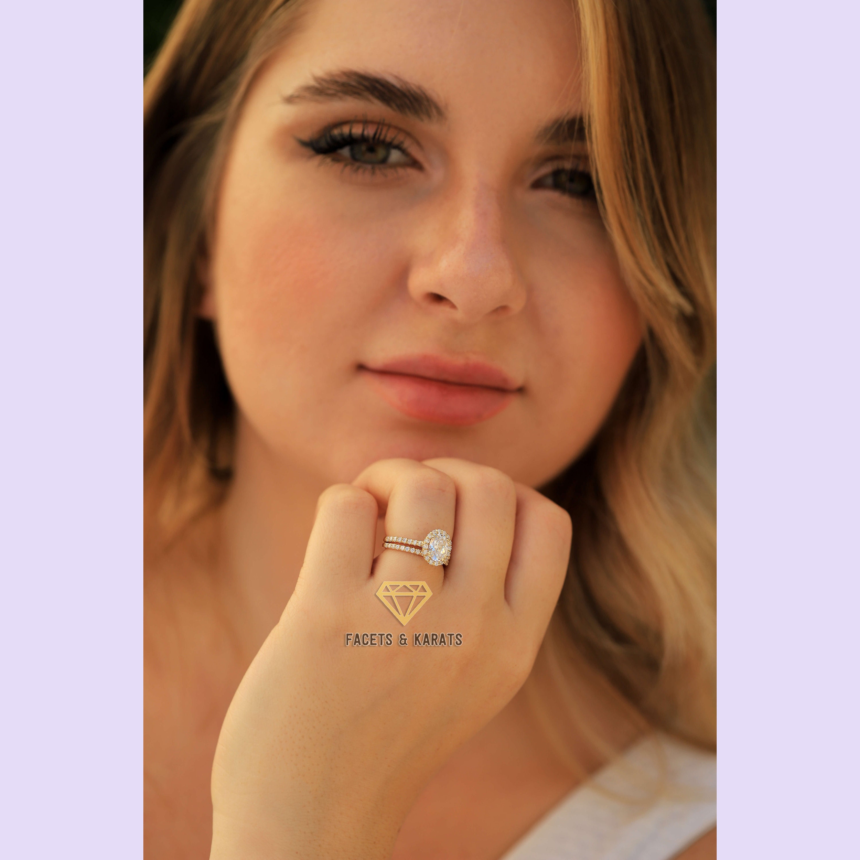 Oval Engagement Ring With Wedding Band Wedding Ring Set . Etsy