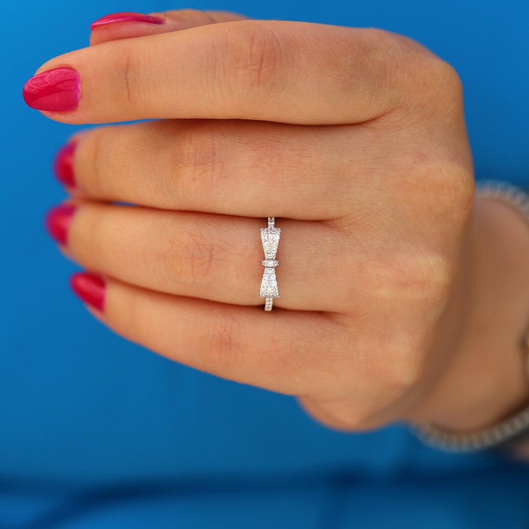 moissanite bow tie