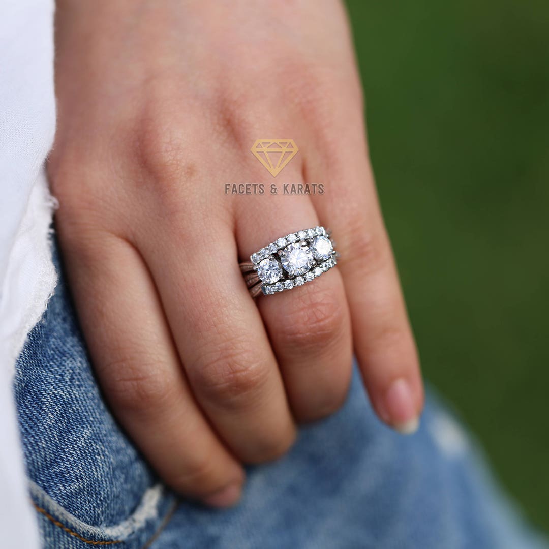 Raine Three-Stone Infinity Inspired Engagement Ring (Setting Only) Platinum