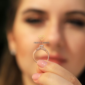 1 Carat Vintage Cushion Cut Engagement Ring Rose Gold 14K Promise Ring For Her Anniversary Ring Wedding Ring, Vintage Ring, Cushion Cut Ring