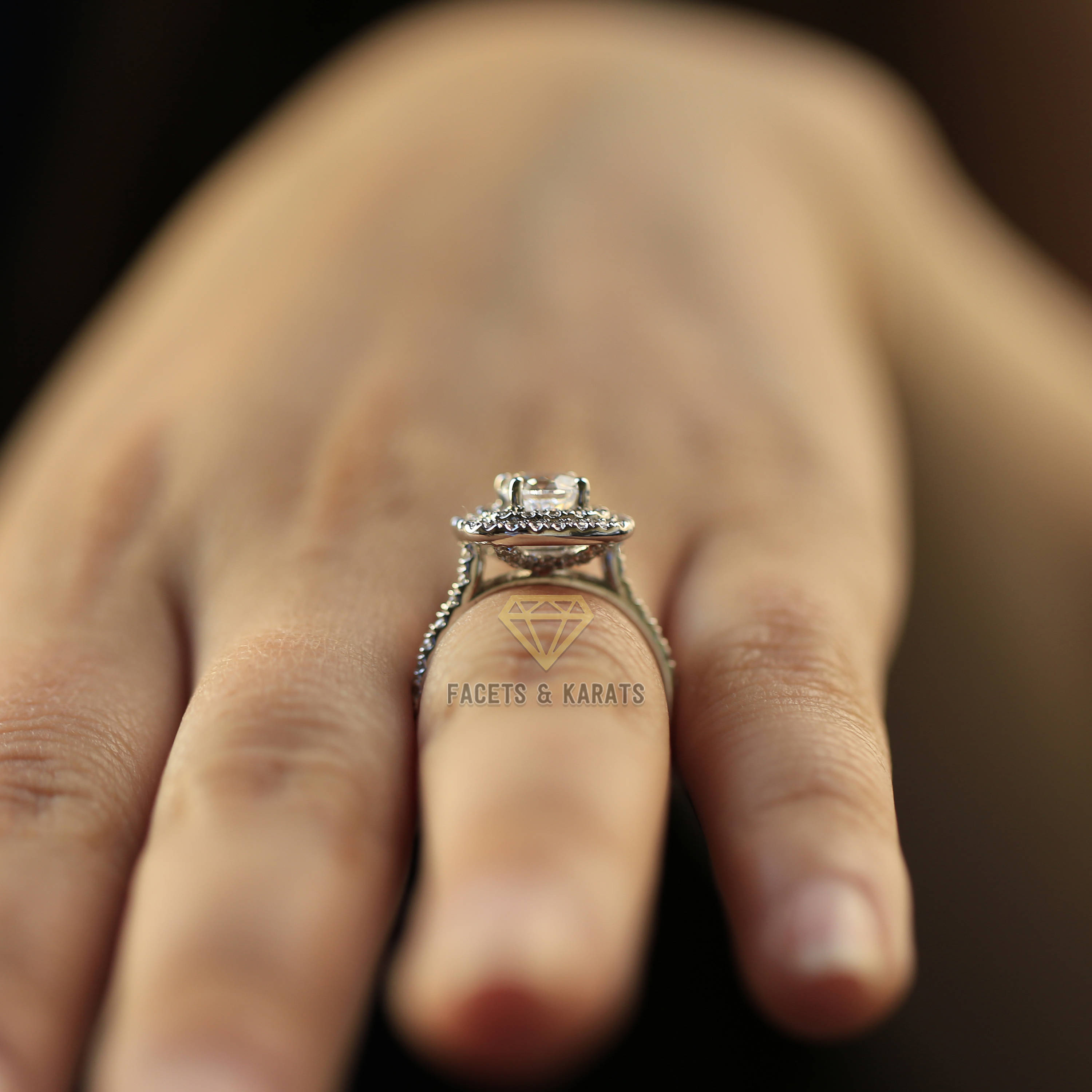 2 Carat Round Double Halo Engagement Ring Wedding Bridal Ring Etsy