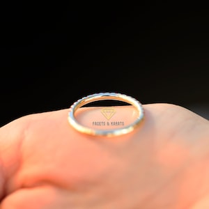 Solid 10K/14K Yellow Gold Ruby Ring, Ruby Wedding Band for Women With 1 ...