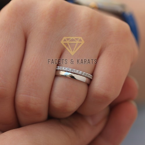 14K SOLID White Gold Stacking Rings 