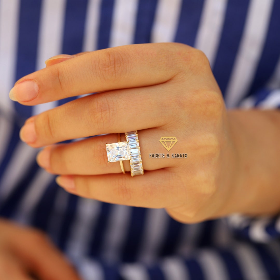 Rose Gold Scalloped Diamond Wedding Ring in Half Eternity Band 14K White Gold / 5.5