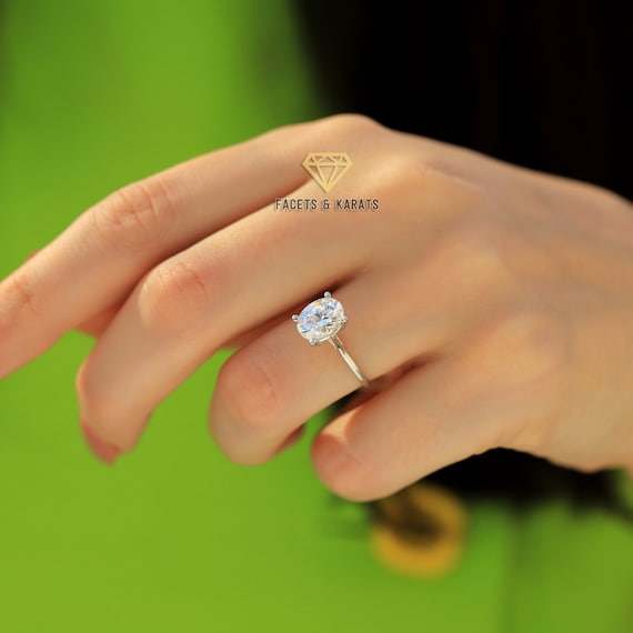 Oval engagement ring thin gold band sales