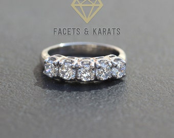 Five Stone Open Basket Diamond Wedding Ring