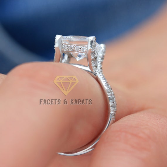 3 princess 2024 cut engagement ring