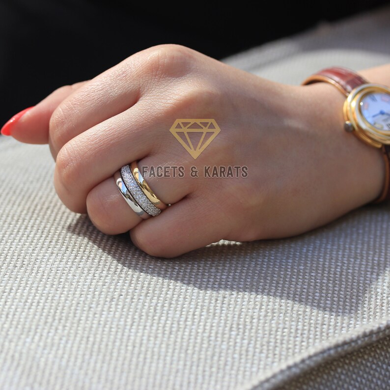 14K SOLID Gold Anniversary Stacking Rings Stackable Bands Etsy