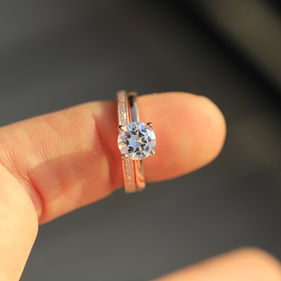 Moissanite top wedding sets