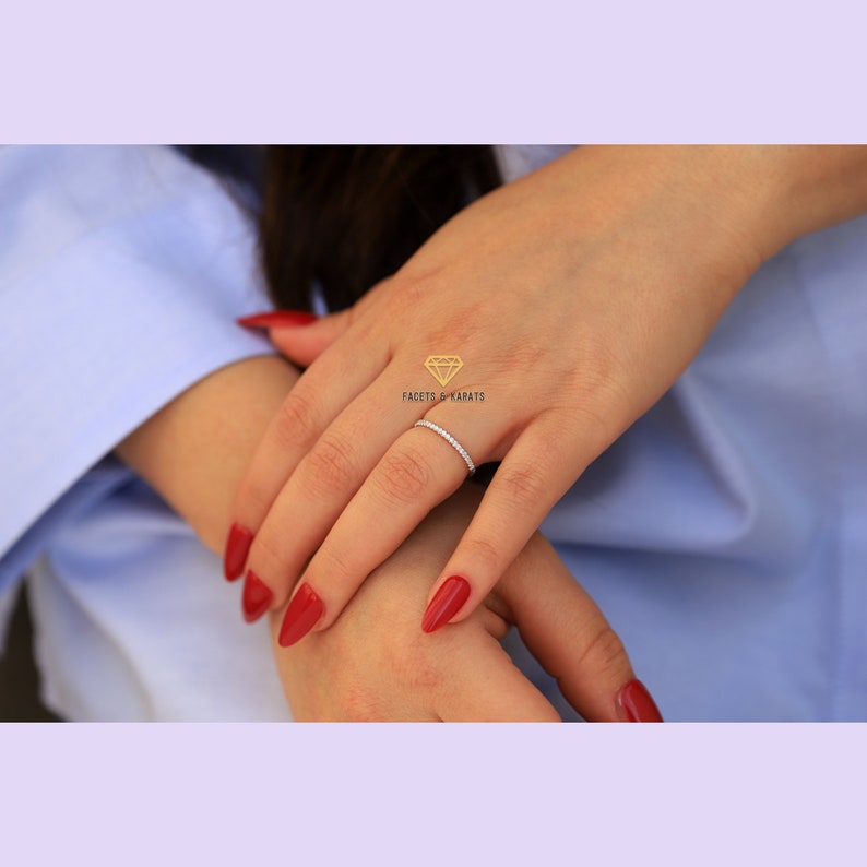 Whisper Thin Moissanite Wedding Band Dainty 1.2mm Micro Pave Etsy