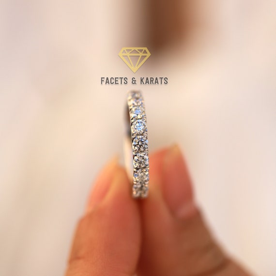 Platinum moissanite cheap wedding band