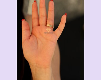 10K Ok 14K Solid Gold Piece Moissanite Engagement Ring Set,