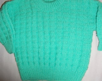 Children's Green Jumper Hand Knitted