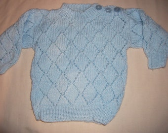 Children's Sky Blue Hand Knitted Jumper