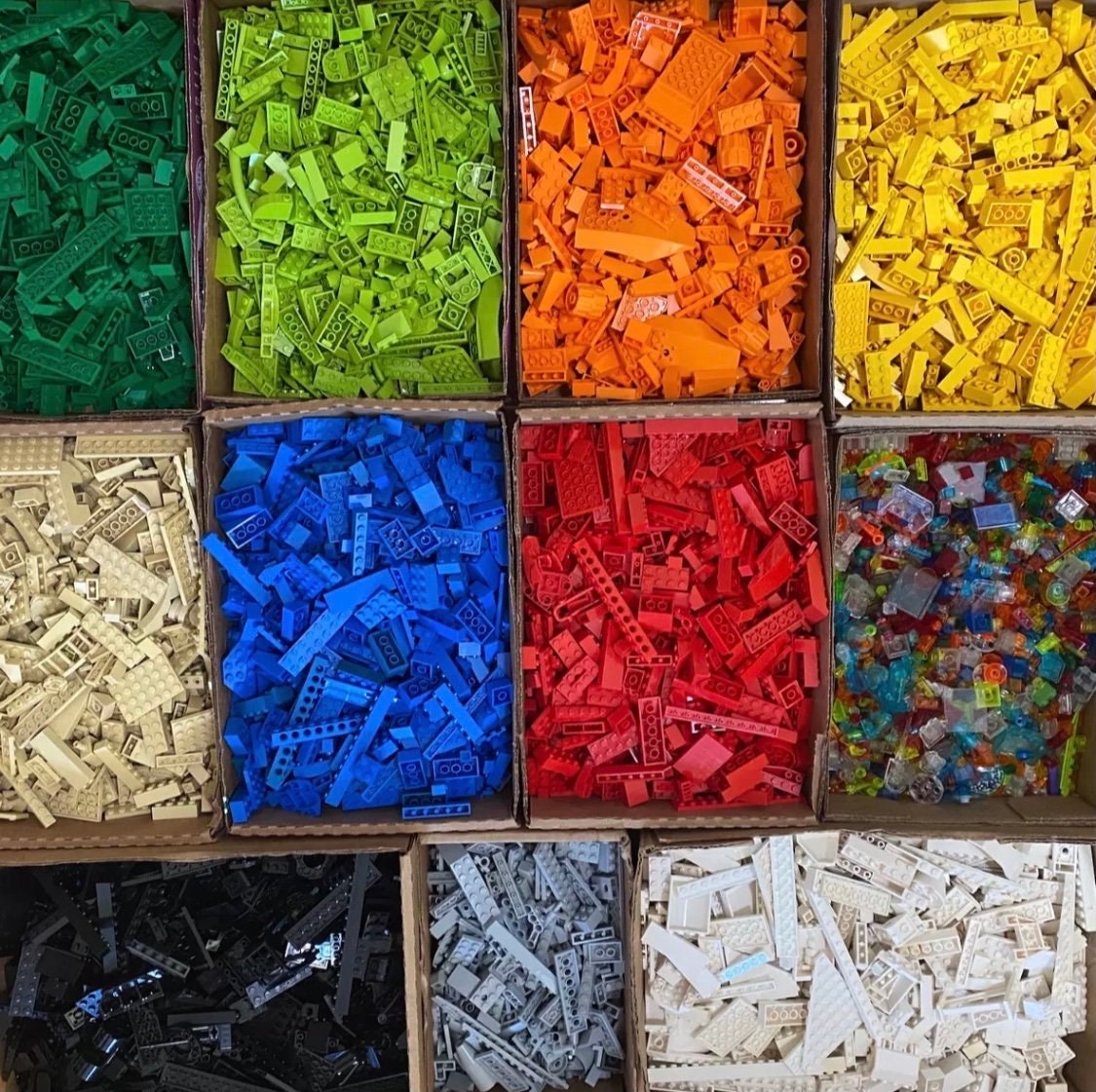 LEGO - Basic Building Bricks 1x & 2x Assorted Sizes Blocks 2x4 Bulk Lot  Pound