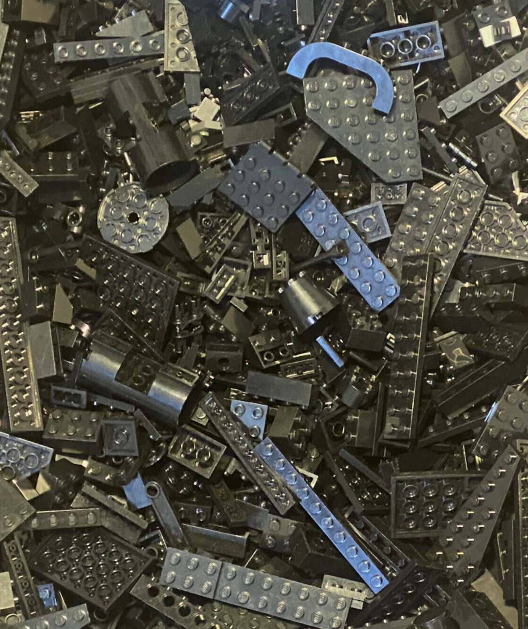 Lego Black Parts Pieces Lot Bulk 200+ Bricks Plates Tiles