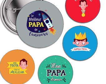 Papa, super Papa... Geschenkidee, Abzeichen, Magnet, Flaschenöffner, 56mm Taschenspiegel