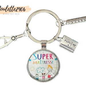 Maitresse - Ronde sleutelhanger 25 mm glas cabochon